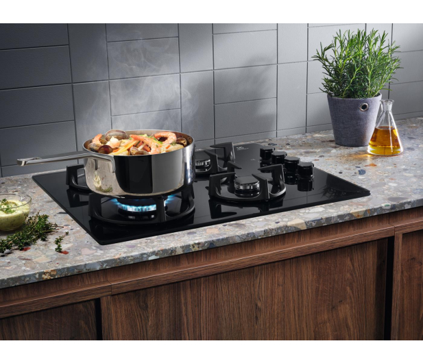 Płyta gazowa Electrolux EGG6407K Gas on Glass Żeliwne ruszty Czarny - 447315 - zdjęcie 4
